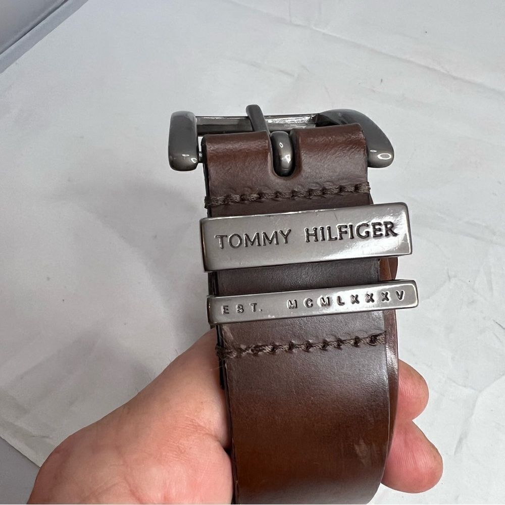 Tommy Hilfiger Brown Leather Belt - Picture 3 of 8